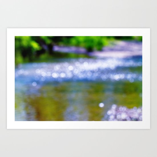 blurry bokeh creek Art Print