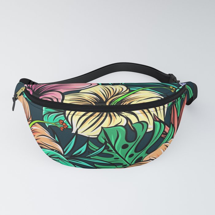 Hawaiian Hibiscus Floral Colorful Pattern Fanny Pack
