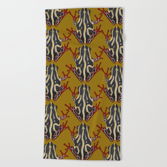congo tree frog gold Beach Towel