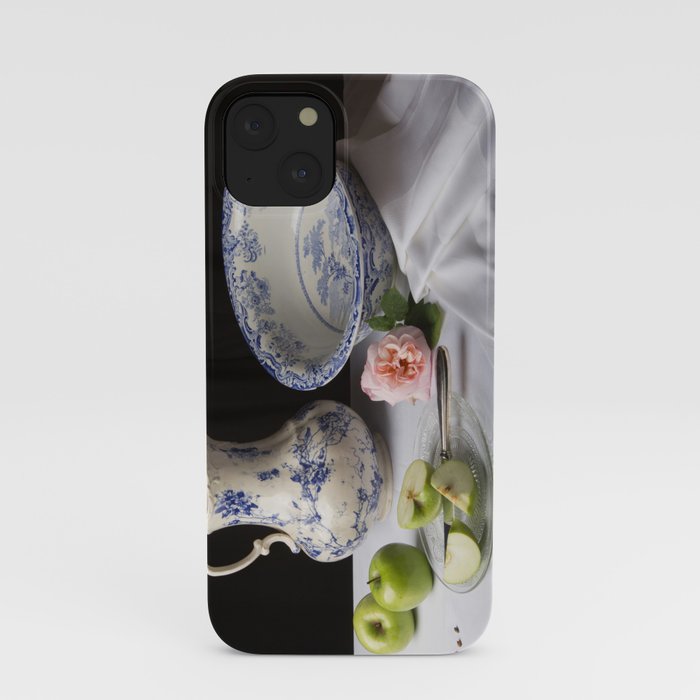 Delft blue china and apples still life iPhone Case
