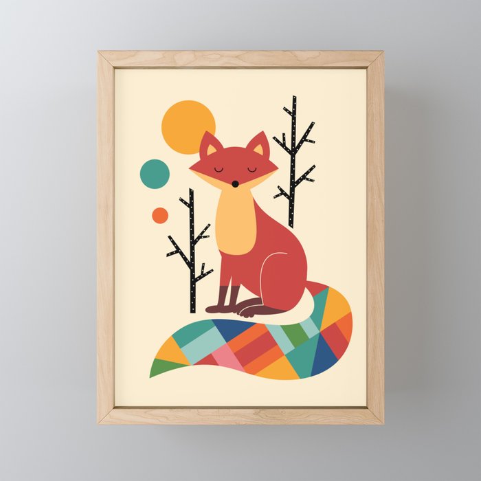 Rainbow Fox Framed Mini Art Print