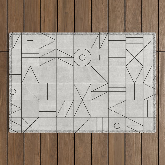 My Favorite Geometric Patterns No.3 - Grey Outdoor Rug