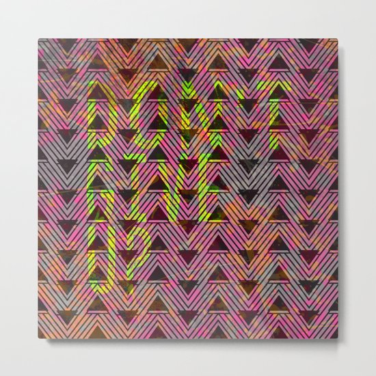 Don't Give Up Quote with Geometric Triangle Pattern Metal Print