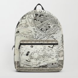 Plan of Munich - 1844 Vintage pictorial map Backpack