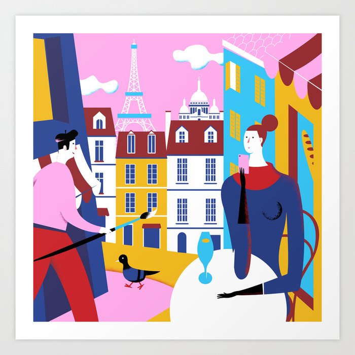 MAGIC PARIS CAFE' Art Print