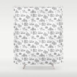 Brooklyn Toile - Black and White Shower Curtain