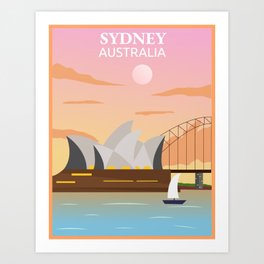 Minimalist Art Vintage Sydney Art Print