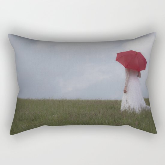 Red and White I Rectangular Pillow