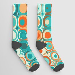 Orange and Turquoise Dots Socks