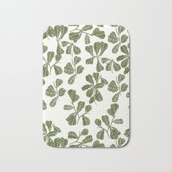 Fig Leaf Pattern Bath Mat