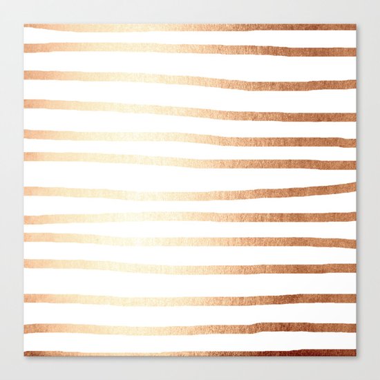Simply Drawn Stripes Deep Bronze Amber Canvas Print