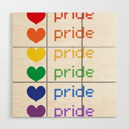 Pride Rainbow Hearts Wood Wall Art
