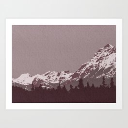 Purple Mountain Illustration Art Print