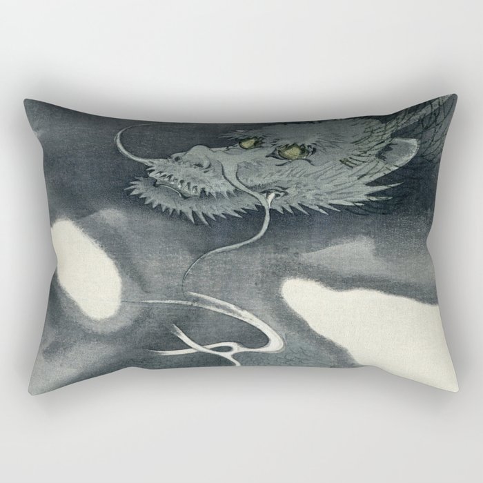 Japanese Dragon Woodblock art Yoshida Gen'ō Rectangular Pillow