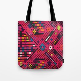 Colorful embroidery mexican fabric mayan textile ethnic navajo vibrant mexican  Tote Bag