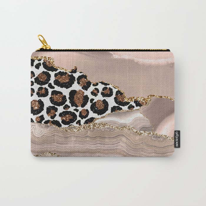 Glamour Girl Leopard Skin And Marble Carry-All Pouch