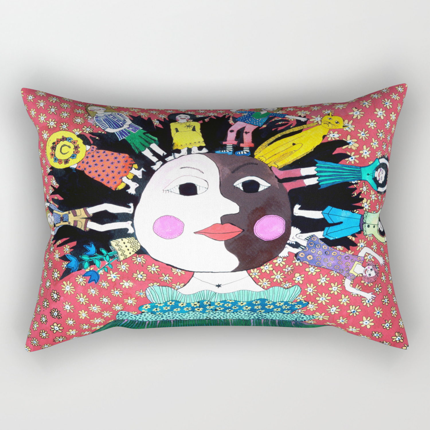 My Head Is Full Of Children Rectangular Pillow By Kikisuarez