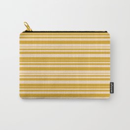 [ Thumbnail: Goldenrod and Bisque Colored Striped/Lined Pattern Carry-All Pouch ]