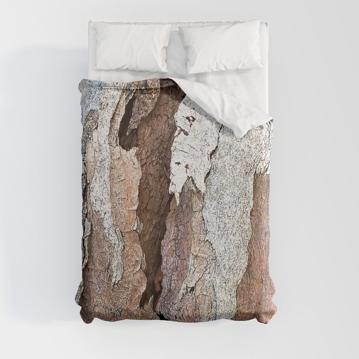 Eucalyptus Tree Bark and Wood Abstract Natural Texture 64 Duvet Cover