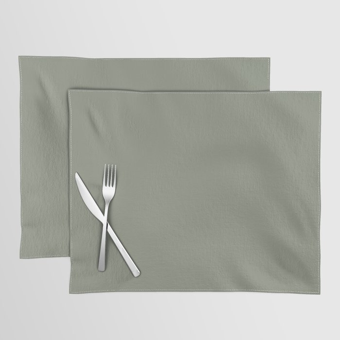 Earthy Green Solid Color Pairs Better Home and Garden 2022 Color of the Year Laurel Leaf Placemat