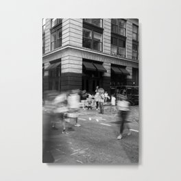 Now please stop the world Metal Print | Street, Soho, Moderntimes, Long Exposure, Black And White, Movement, Streetphotography, Fineart, Newyork, Photo 