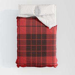 Red and Black Square Pattern Duvet Cover