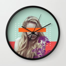 Graphic and contemporary blindfolded girl - photo by Ierdnall (CC by-SA 2.0) and Vecteezy.com Wall Clock