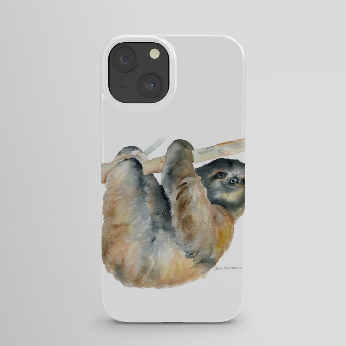 Sloth Watercolor Painting iPhone Case