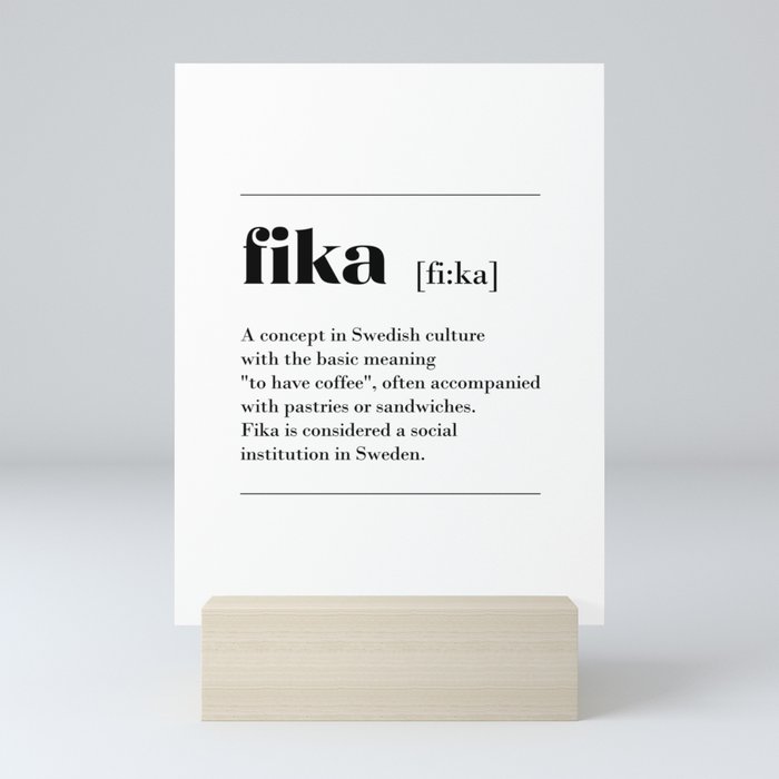 Fika swedish coffe break tradition Mini Art Print