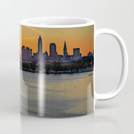 Cleveland Ohio Sunrise City Skyline Lake Erie Photography Print Coffee Mug