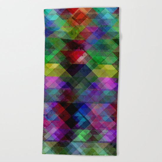 Geometric Grunge Abstract Beach Towel