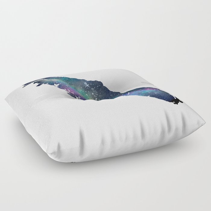 Vancouver Island - Watercolor Galaxy Floor Pillow