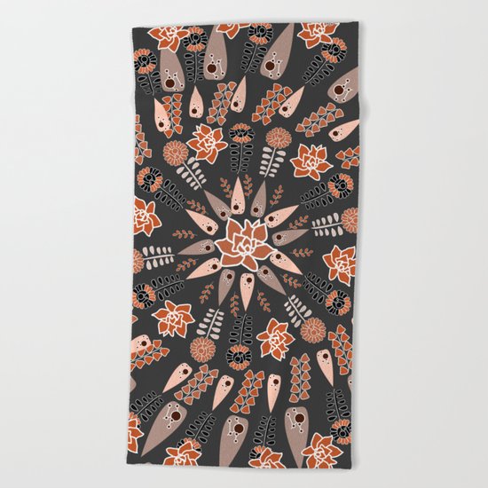 Floral whirl Beach Towel