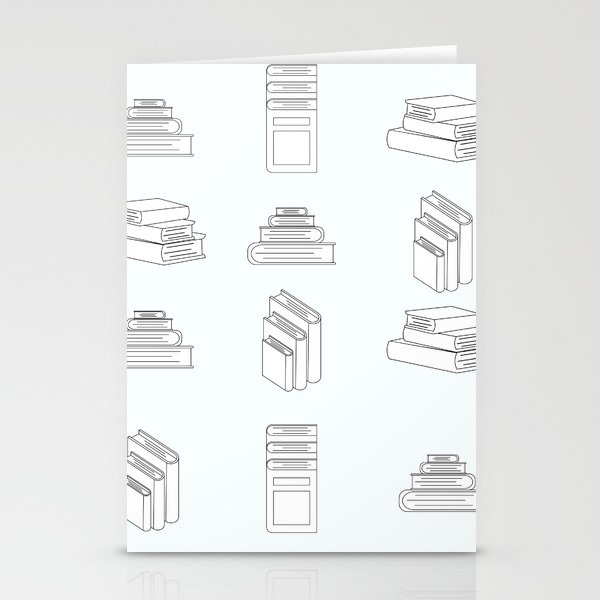 Stack of Books White Flat Design Seamless Pattern Stationery Cards