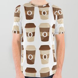 Pattern for Caffeine Coffee Lover All Over Graphic Tee