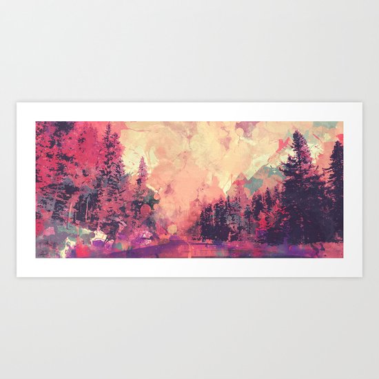 colorful forest Art Print