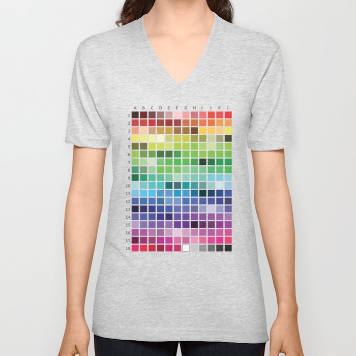 Color Chart Unisex V-Neck by patternrecognitionbyannembray