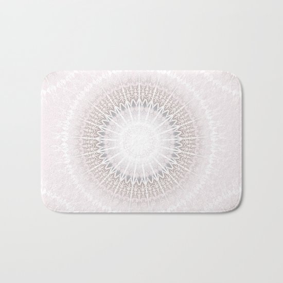 Pastel Gray Mandala Bath Mat
