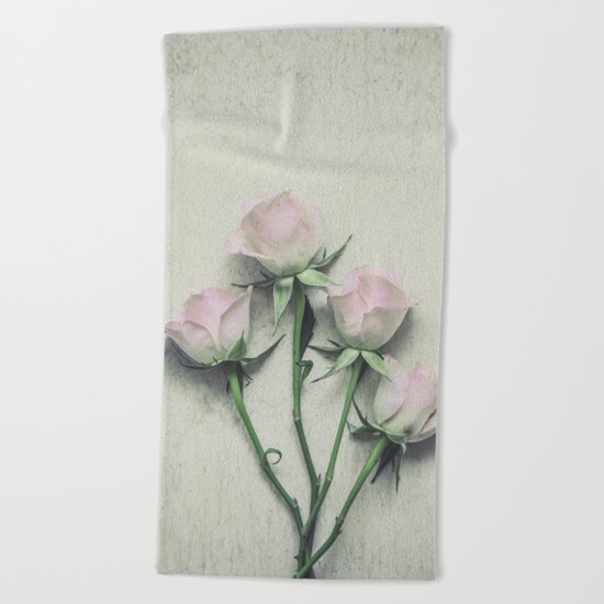 Delicate Roses Beach Towel
