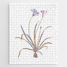 Floral Allium Fragrans Mosaic on White Jigsaw Puzzle
