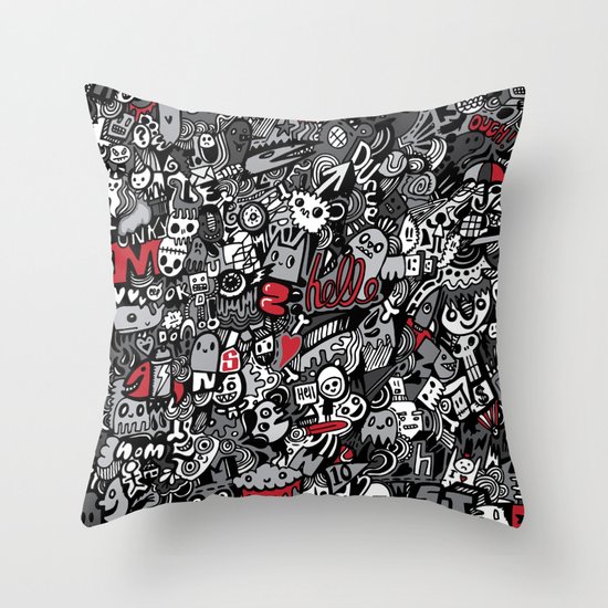 Doodled To Death Throw Pillow