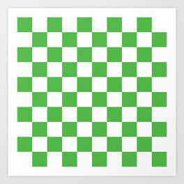 Grass Green Checkerboard Pattern Palm Beach Preppy Art Print