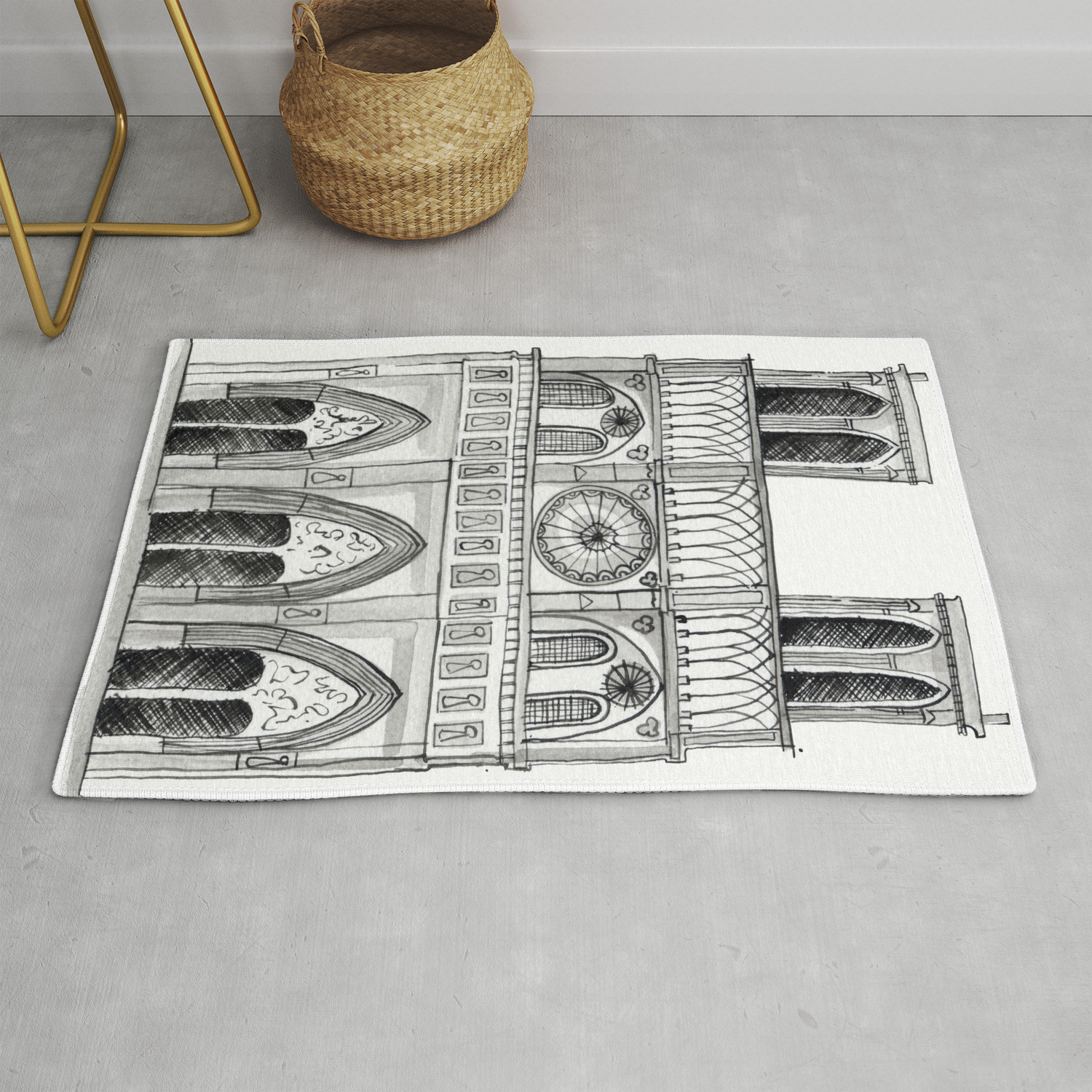 Notre Dame Sketch Rug By Theaestate