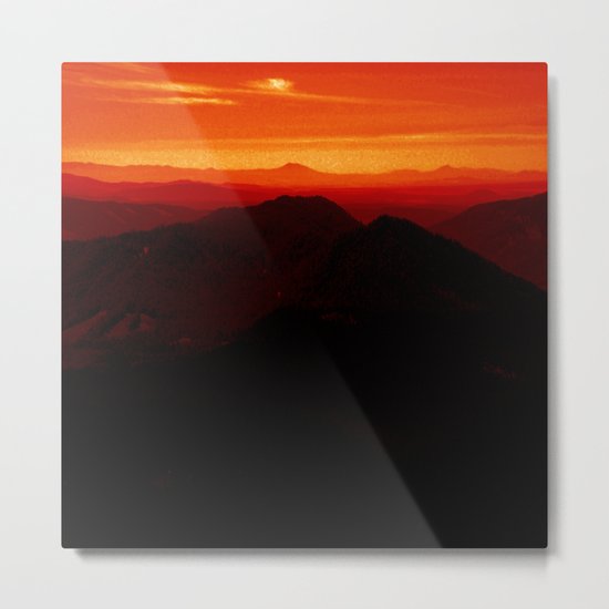 Red Horizon, Fire in the Distance. Metal Print