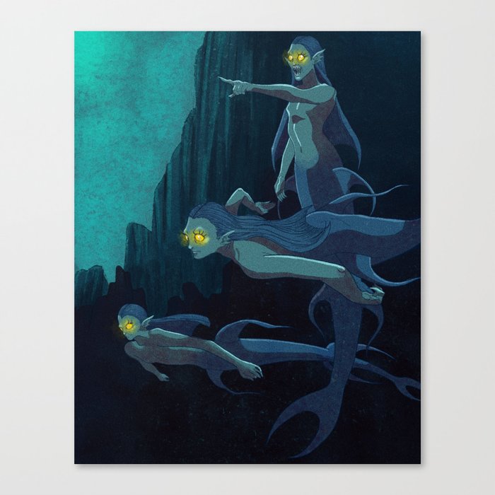 Ultra marine Abyssal Mermaid Canvas Print