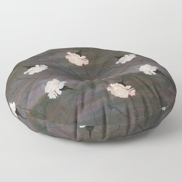 Parchment and Flowers Floor Pillow