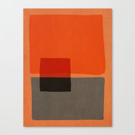 Orange Gray Red Minimalist Abstract Art Canvas Print