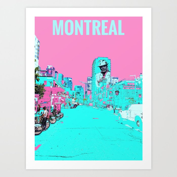 Montreal Downtown Crescent Street Painted Photograph Pop Art Art Print