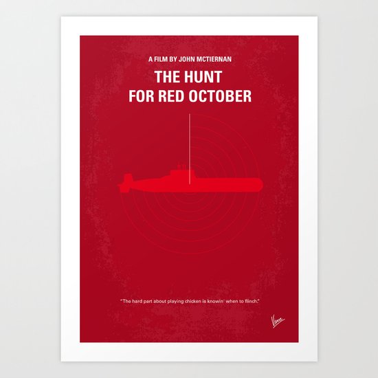 No198 My The Hunt for Red October minimal movie poster Art Print