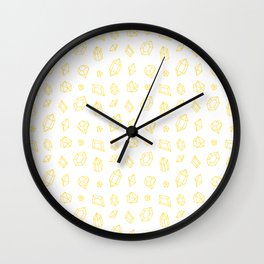 Yellow Gems Pattern Wall Clock